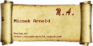 Micsek Arnold névjegykártya