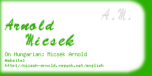 arnold micsek business card